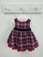 ST. Bernard sukienka czerwona świąteczna kratka dziewczynka 68 cm