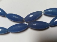 H2- AGAT NIEBIESKI - oliwka - faset - 22x10mm - 4sztuki