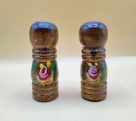 Solniczka i pieprzniczka 2 szt. ładne drewniane