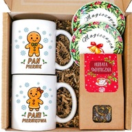 PREZENT ŚWIĄTECZNY ZESTAW KUBKÓW I PIERNIKÓW DLA MAMY I TATY