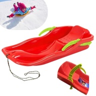 DUŻE SANKI DLA DZIECI Z OPARCIEM HAMULCEM SZNURKIEM PLASTIKOWE CZERWONE