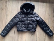 Kurtka z kapturem pikowana sportowa czarna xs