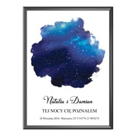 MAPA GWIAZD PARSONALIZOWANY PREZENT NA WALENTYNKI KREATYWNY PREZENT OBRAZ