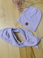 Komplet czapka apaszka r.48-52 liliowy