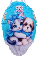 Piniata Urodzinowa XL Kot i Pies + kij