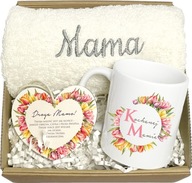 PREZENT NA ŚWIĘTA DLA MAMY MATKI ZESTAW PREZENTOWY KUBEK RĘCZNIK ZAWIESZKA
