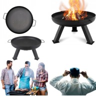 PALENISKO OGRODOWE DUŻE 60 CM DO OGNISKA GRILLA KOCIOŁKA STALOWE CZARNE XXL