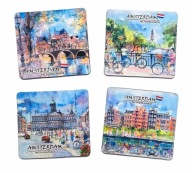 AMSTERDAM HOLANDIA magnesy pamiątki 4 sztuki