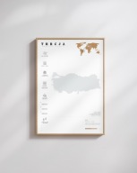 Plakat podróżniczy Turcja A3 prezent, gadżet dla podróżnika, pamiątka