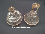 Cukiernica z małą karafką, różowy kryształ, piękne szlify (A13)