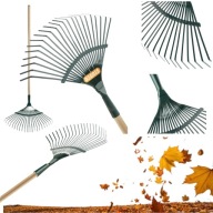 GRABIE WACHLARZOWE BEGRIS – METALOWE Z TRZONEM 150 CM DO LIŚCI I TRAWY