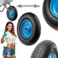 KÓŁKO KOŁO DO TACZKI POMPOWANE Z DĘTKĄ 400-8 BEGRIS + OŚKA