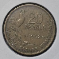 *FRANCJA [0110]*20 franków FRANCS 1952 Czwarta Republika, Ludzie Ptak Kogut