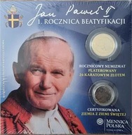 Moneta Jan Paweł II z okazji I rocznicy beatyfikacji.