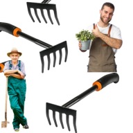 GRABKI OGRODNICZE MAŁE – METALOWE GRABIE DO SPULCHNIANIA ZIEMI NA RABATACH