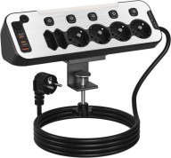 PRZEDŁUŻACZ LISTWA ZASILAJĄCA USB 6 GNIAZD 2 METRY NA BIÓRKO + TYP C/AC/A