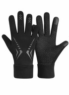 Rękawiczki sportowe zimowe czarne | dotykowe | antypoślizgowe | ciepłe