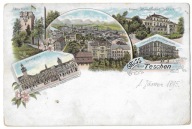 665 Cieszyn Teschen Wczesna litografia 1895 Składanka rzadka ! ciekawa