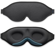 Maska na oczy do spania 2025 miękka czarna opaska 100% zaciemniająca