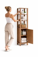 REGAŁ ŁAZIENKOWY SŁUPEK 40 CM CLASSIC – WYSOKI, DĄB ROMAŃSKI, CICHY DOMYK