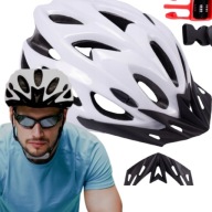 KASK ROWEROWY BIAŁY UNIWERSALNY HULAJNOGA ROLKI 58-61CM WYGODNY LEKKI