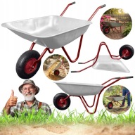 TACZKA OGRODOWA METALOWA OCYNKOWANA DO OGRODU METALOWE KOŁO LEKKA 120L 80KG