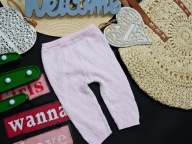 Jainco - dzianinowe legginsy prążek róż r 68