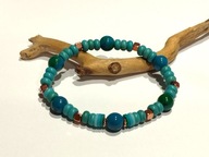 Bransoletka z naturalnego turkusu i chryzokoli