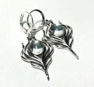 koczyki srebrne kwiat lotosu nowe próba 925