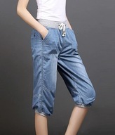 rybaczki jeansowe bojówki cargo denim niebieskie