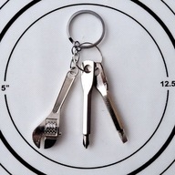 Brelok do kluczy Śrubokręt płaski i krzyżak + Klucz regulowany , na prezent