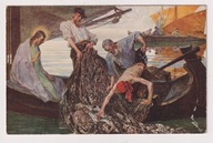 Jezus CHRYSTUS i Piotr połów Ryb Hugo Vogel ok.1920r. L788