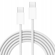 KABEL USB typ C - USB typ C 1m biały oplot