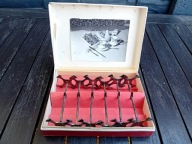 POLSKIE POSREBRZANE PODPÓRKI KOZIOŁKI POD SZTUĆCE W PUDEŁKU - WCZESNY PRL