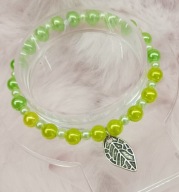 Bransoletka zieleń liść Perl Bracelet / 6423 Oliwia Kurowska, Kuba Kurowski