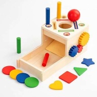 Sorter Kształtów Drewniana Zabawka Sensoryczna dla dzieci Montessori 5w1