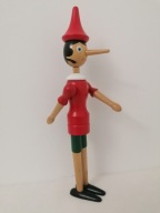 ANTYK DREWNIANY ORYGINALNY RĘCZNIE WYKONANY PINOKIO VINTAGE NOWY 40cm