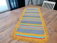 TKANY WEŁNIANY KILIM KAPA PASIAK NA FOTEL SIEDZISKO FRĘDZLE 47 x 125