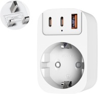 Thunix Adapter podróżny EU do UK Biały zestaw 2 szt