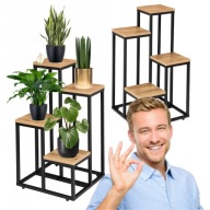 KWIETNIK STOJĄCY METALOWY LOFT WYSOKI CZARNY STOJAK NA KWIATY DONICZKI