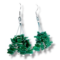 KOR09 Kolczyki KORAL ZIELEŃ igiełki