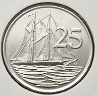 *KAJMANY CAYMAN ISLANDS [0328]*25 Centów 2008 Elżbieta II Statek UNC Holder