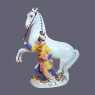 Ogromna Figura Maur z Koniem Miśnia 1950 Meissen 43cm