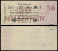 BNN - NIEMCY 50000000 Marek 1923 26N.155641 # P98b 6 cyfr # 50 Milionów VF
