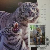 T.0343 BLOK FAUNA DRAPIEŻNIKI TYGRYS PANTERA, zwierzęta egzotyczne