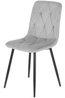 Krzesło BORGO VELVET LIGHT GREY Lugano | Jasnoszare, welur, nowoczesne