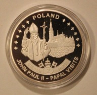 PAPIEŻ JAN PAWEŁ II 2 PIELGRZYMKA - POLSKA, UGANDA 2005, SREBRZONA