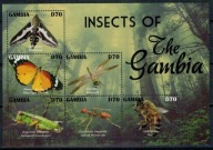 Gambia 2021 Znaczki Ark 7904-9 ** owady motyle pszczoły