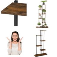 KWIETNIK STOJĄCY WYSOKI METALOWY LOFTOWY STOJAK NA KWIATY CZARNY LOFT