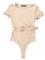 C15 Body damskie bluzka sexy doda BIK BOK pasek glamour cieliste XS 34